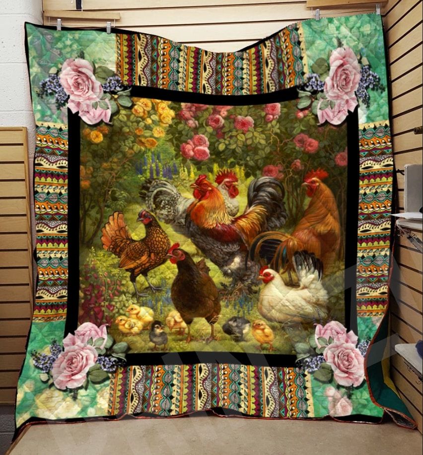 Lkh2407 Chicken Happy Family Chicken Quilt Dhc16122091Dd