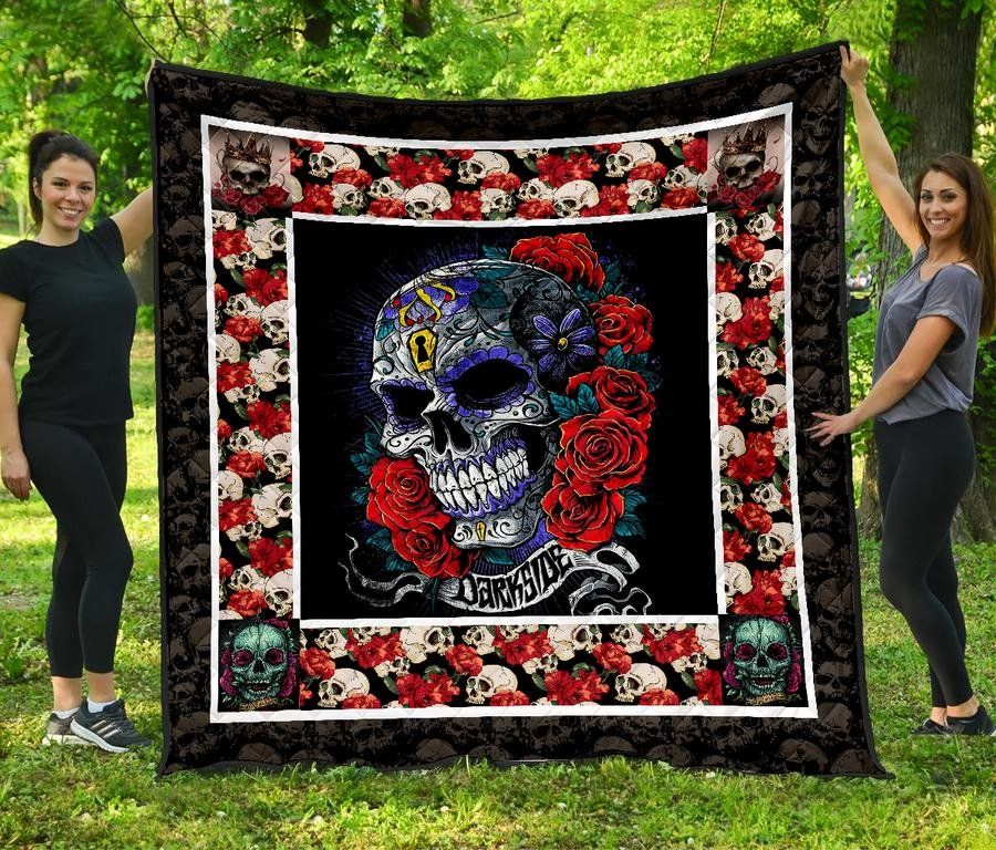 Lkh2709 Sugar Skull Rose On Skull Quilt Chrismas Gift Dhc16122714Dd