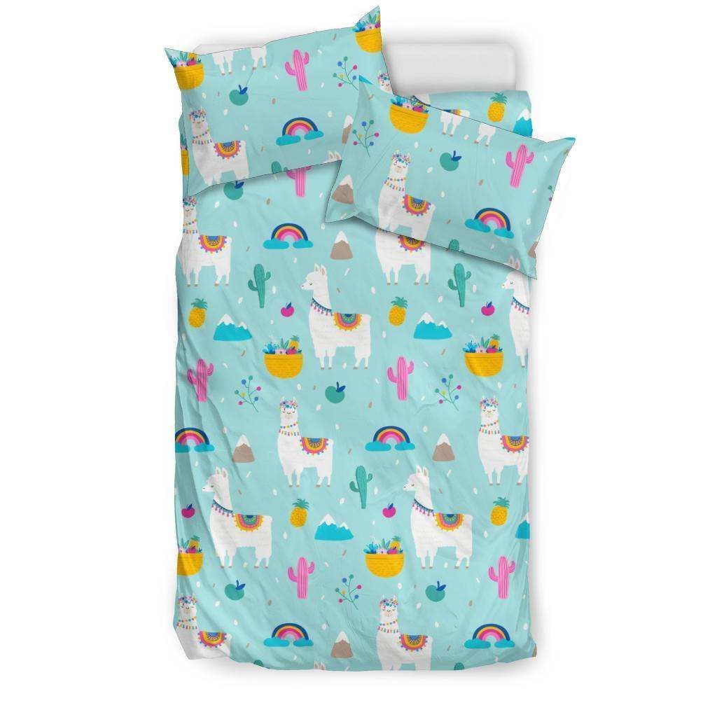 Llama Alpaca Cactus Leaves Bedding Set