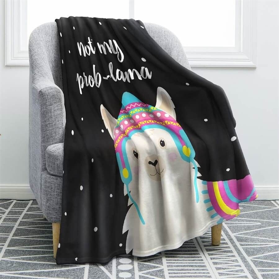 Llama Alpaca Sherpa Fleece Blanket