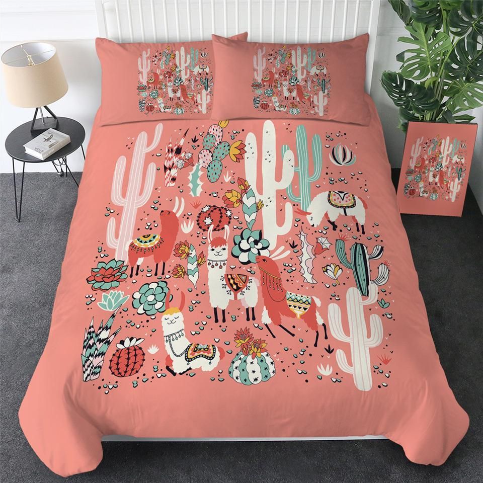 Llama And Cactus Bedding Set