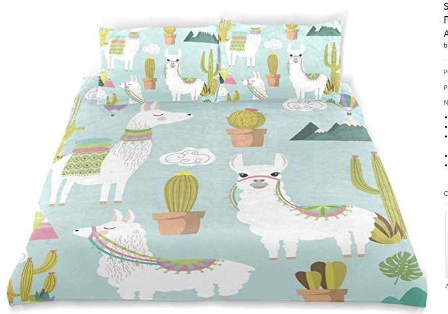 Llama And Cactus Bedding Set