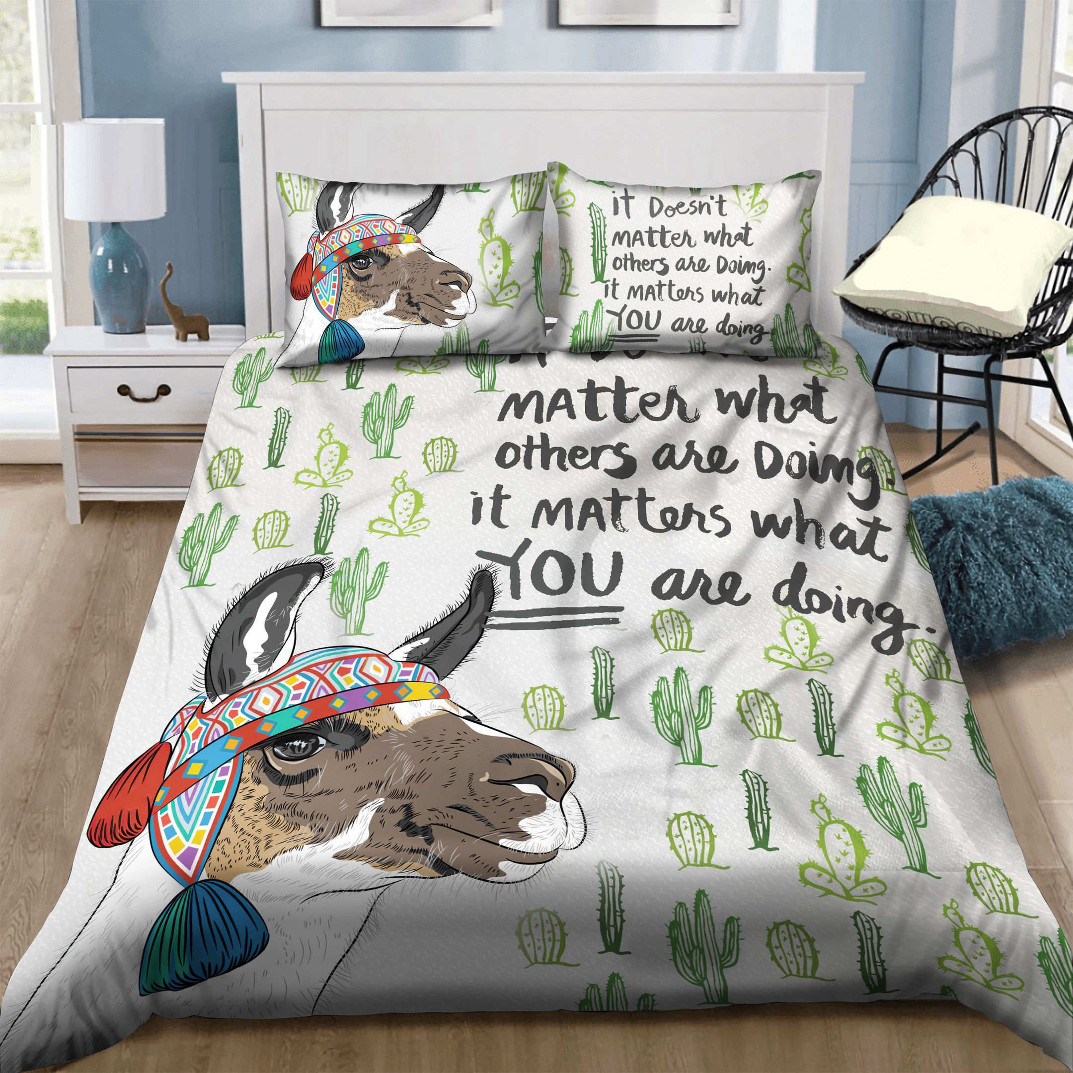 Llama Cactus Bedding Set