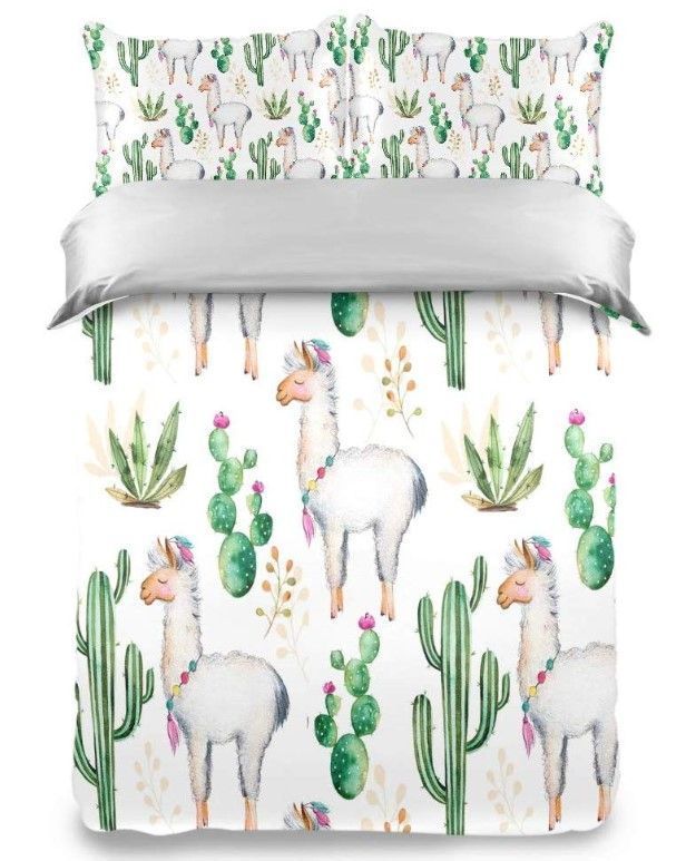 Llama Cactus Bedding Set