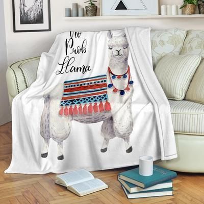 Llama Sherpa Fleece Blanket