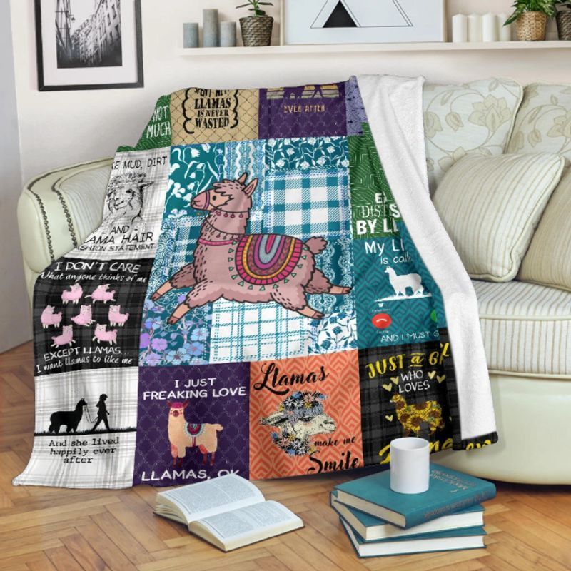 Llama Sherpa Fleece Blanket