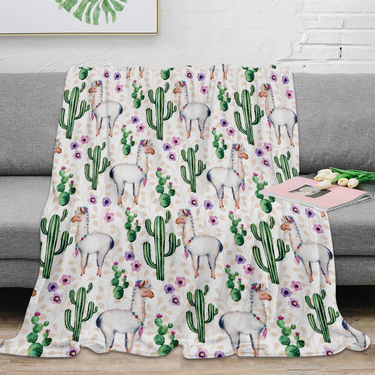 Llama Sherpa Fleece Blanket