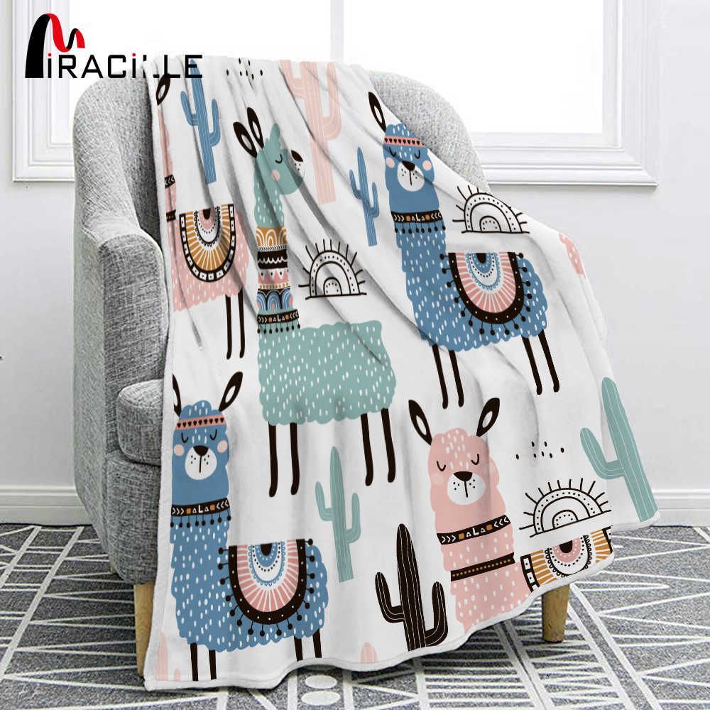 Llama Sherpa Fleece Blanket