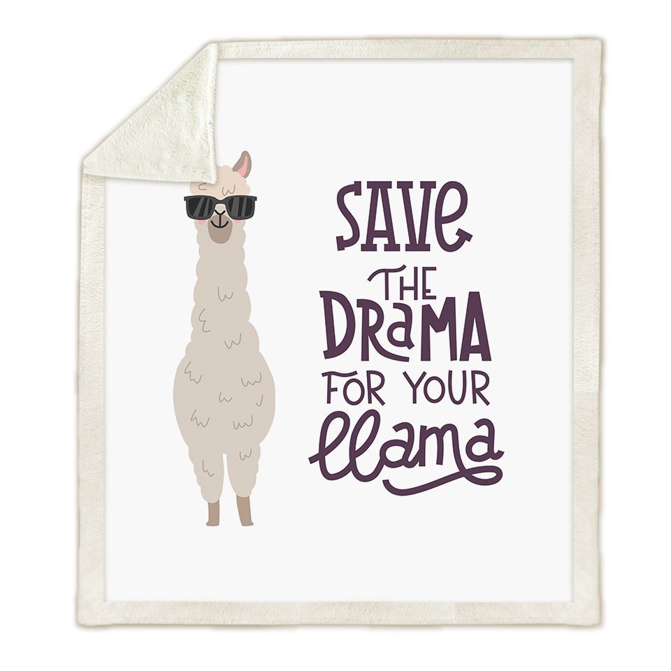 Llama Sherpa Fleece Blanket