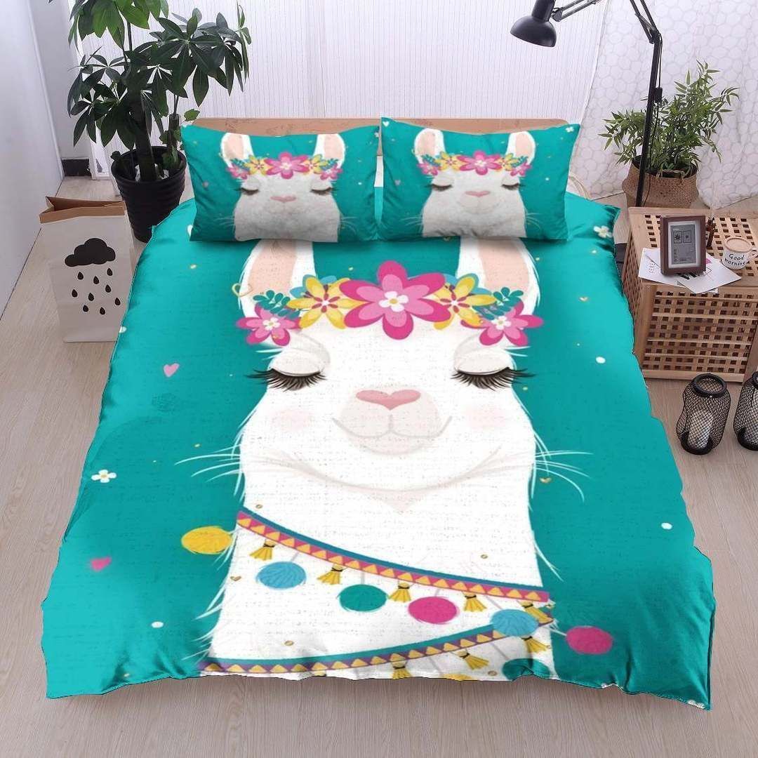 Llama Flower Bedding Set