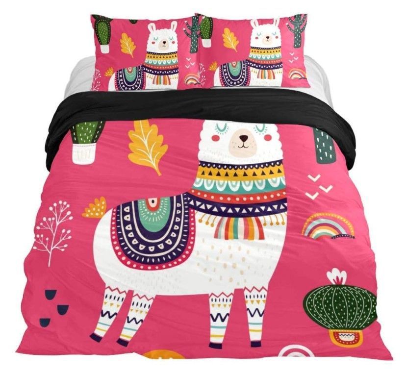 Llama Flowers Bedding Set