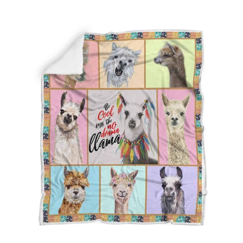 Llama Sherpa Fleece Blanket