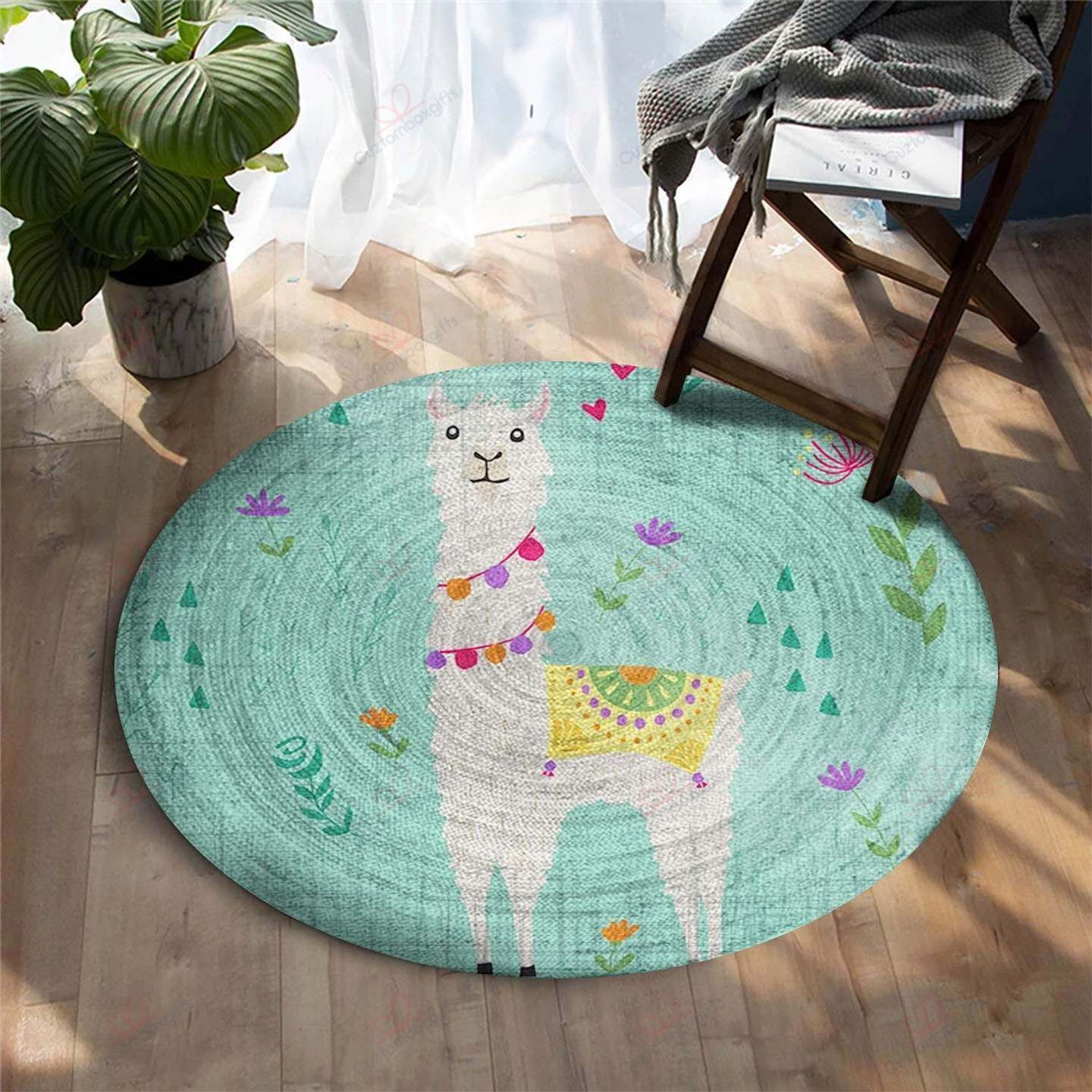Llama Round Carpet