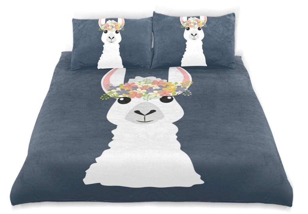 Llama In Flower Bedding Set