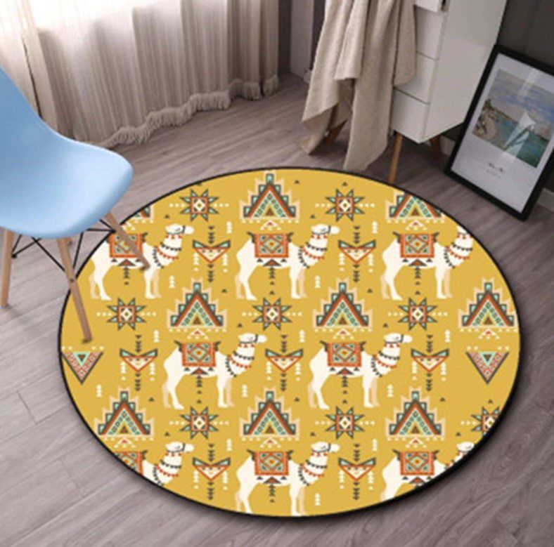 Llama Native American Round Carpet