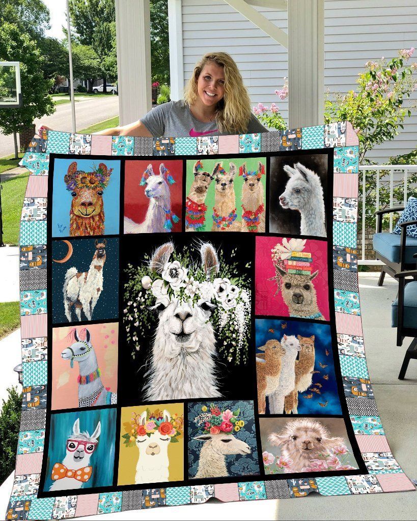 Llama Pattern Sherpa Fleece Blanket