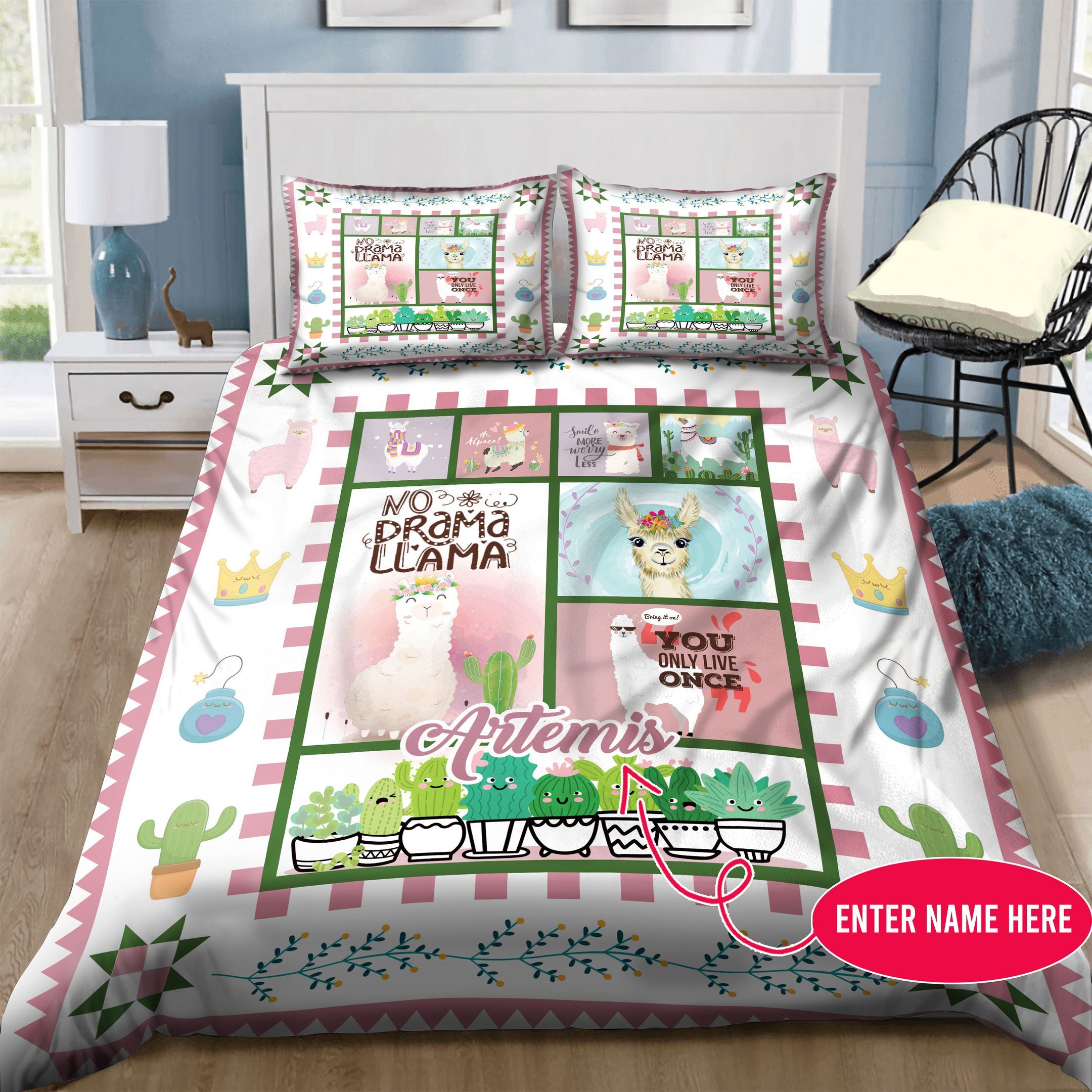 Llama Personalized  Bedding Set