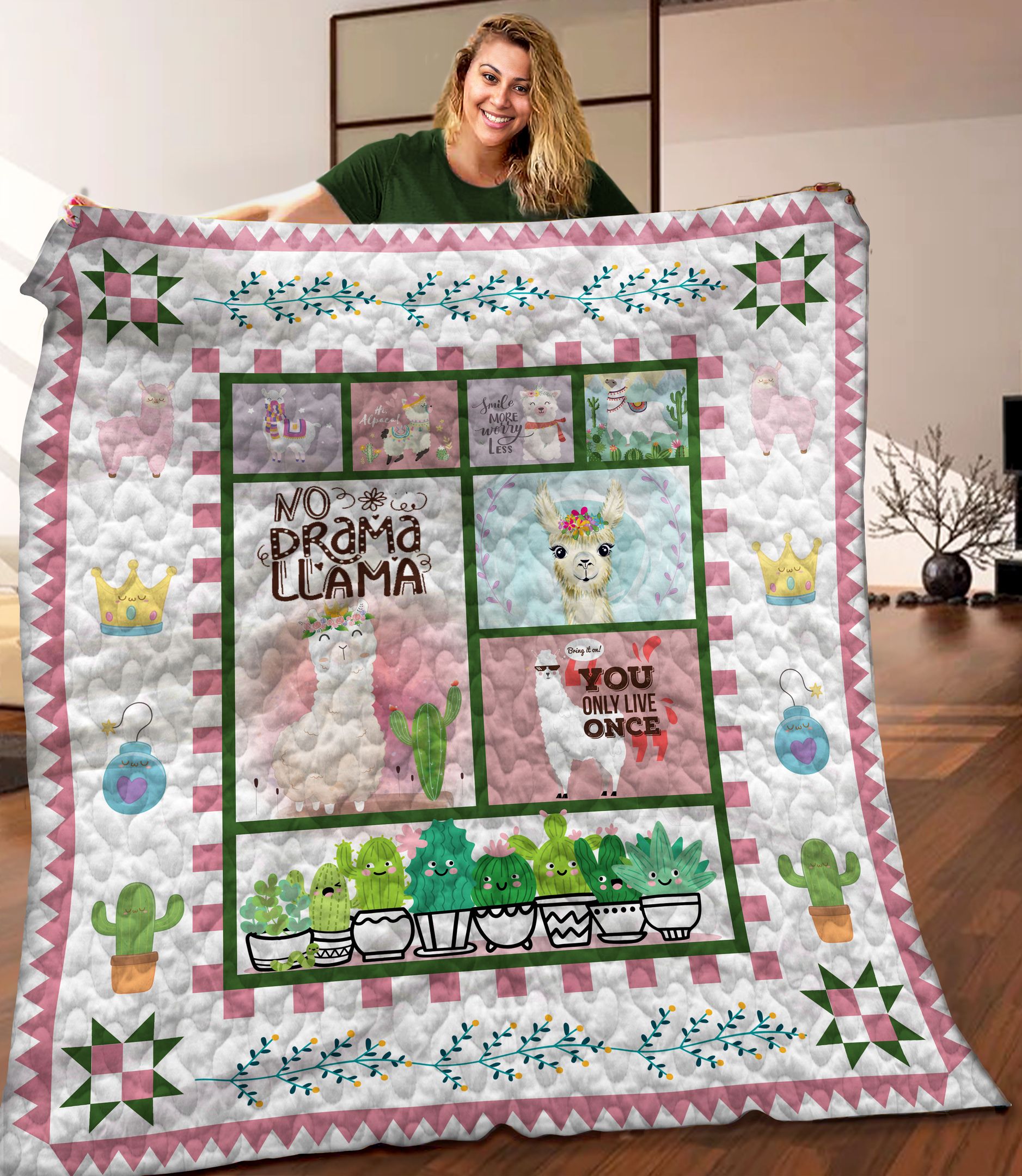 Llama Quilt Blanket C9B060603HD