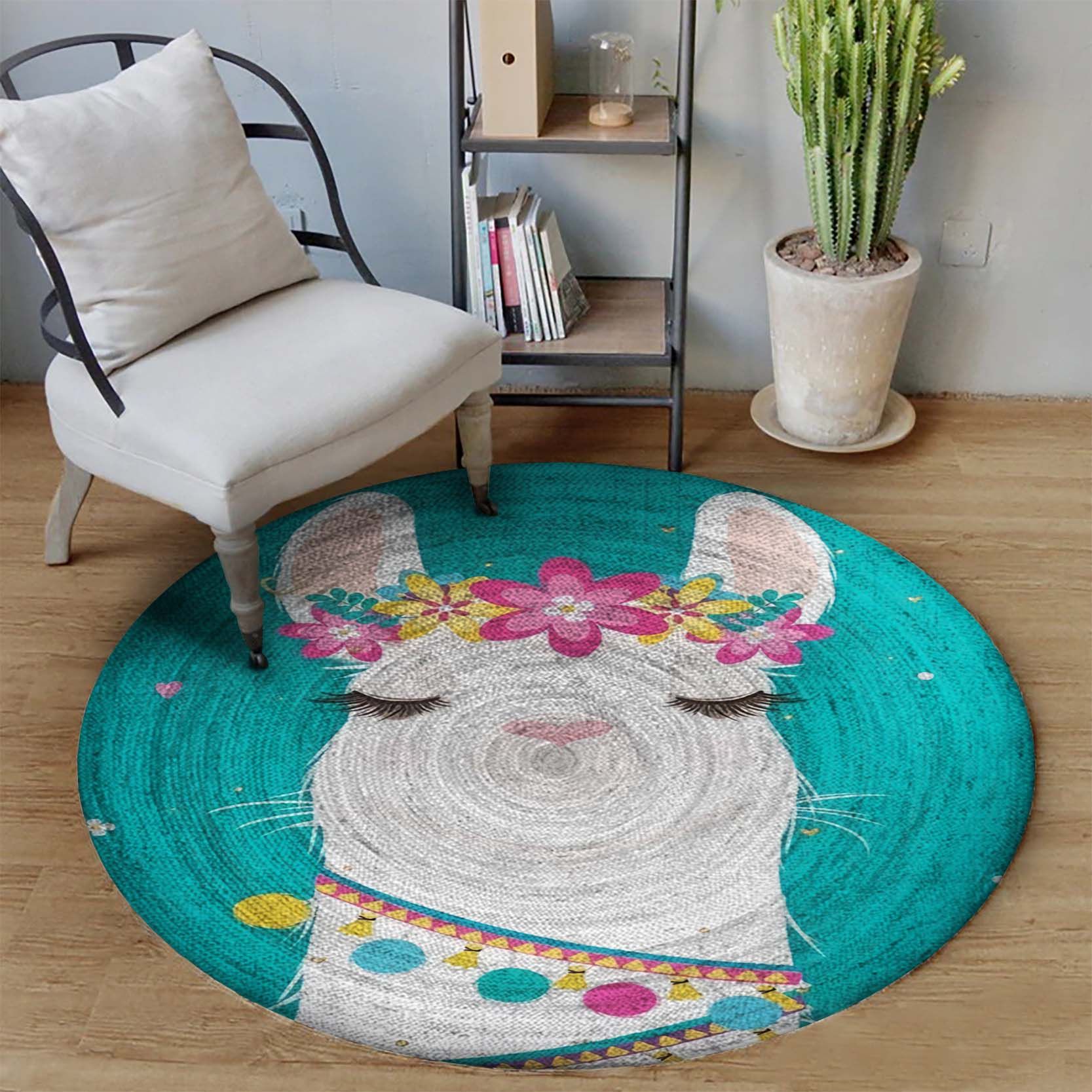 Llama Round Carpet