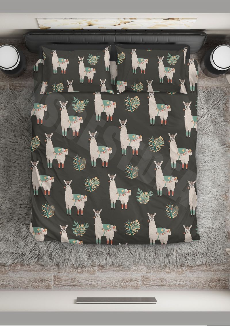 Llama Sleep Tight Bae Pattern Printed Bedding Set