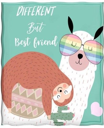 Llama Sloth Sherpa Fleece Blanket