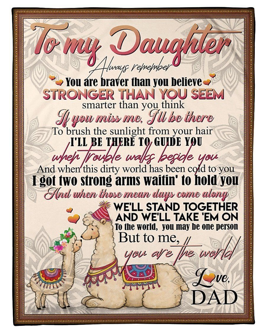 Llama To My Daughter To Me You’re The World Fleece Blanket