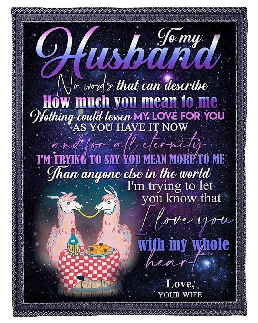 Llama To My Husband How Much You Mean To Me Fleece Blanket