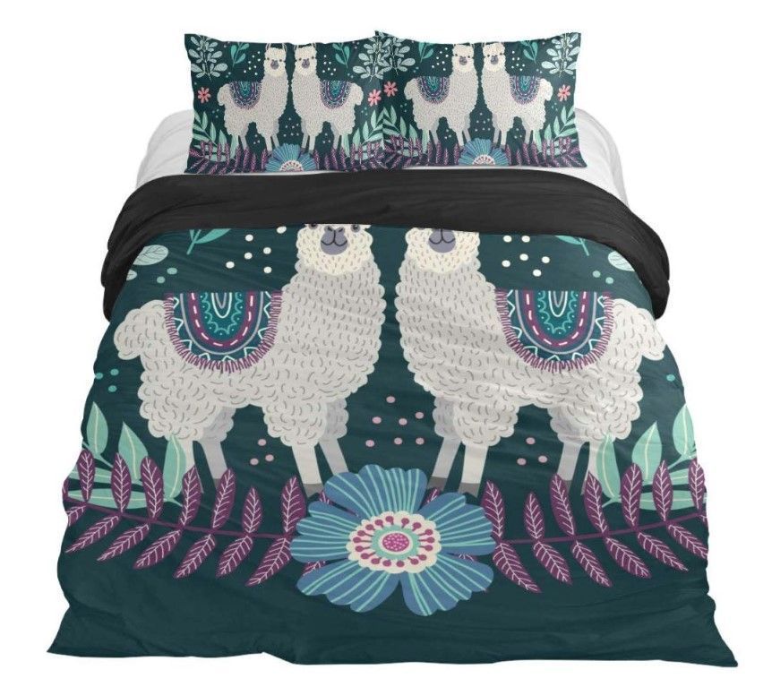 Llamas Flowers Bedding Set