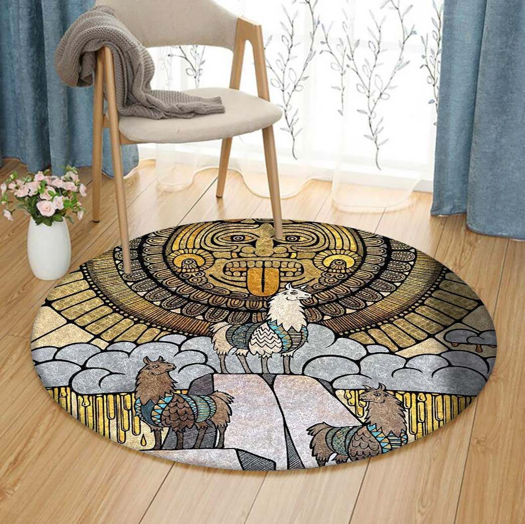 Llamas Round Carpet