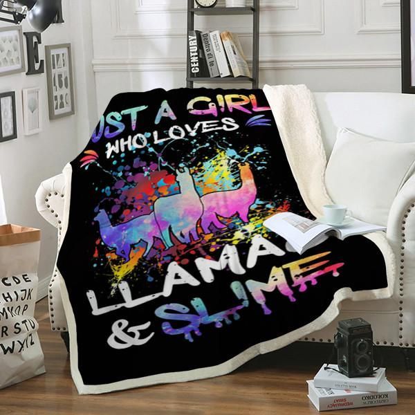 Llamas Just A Girl Sherpa Fleece Blanket