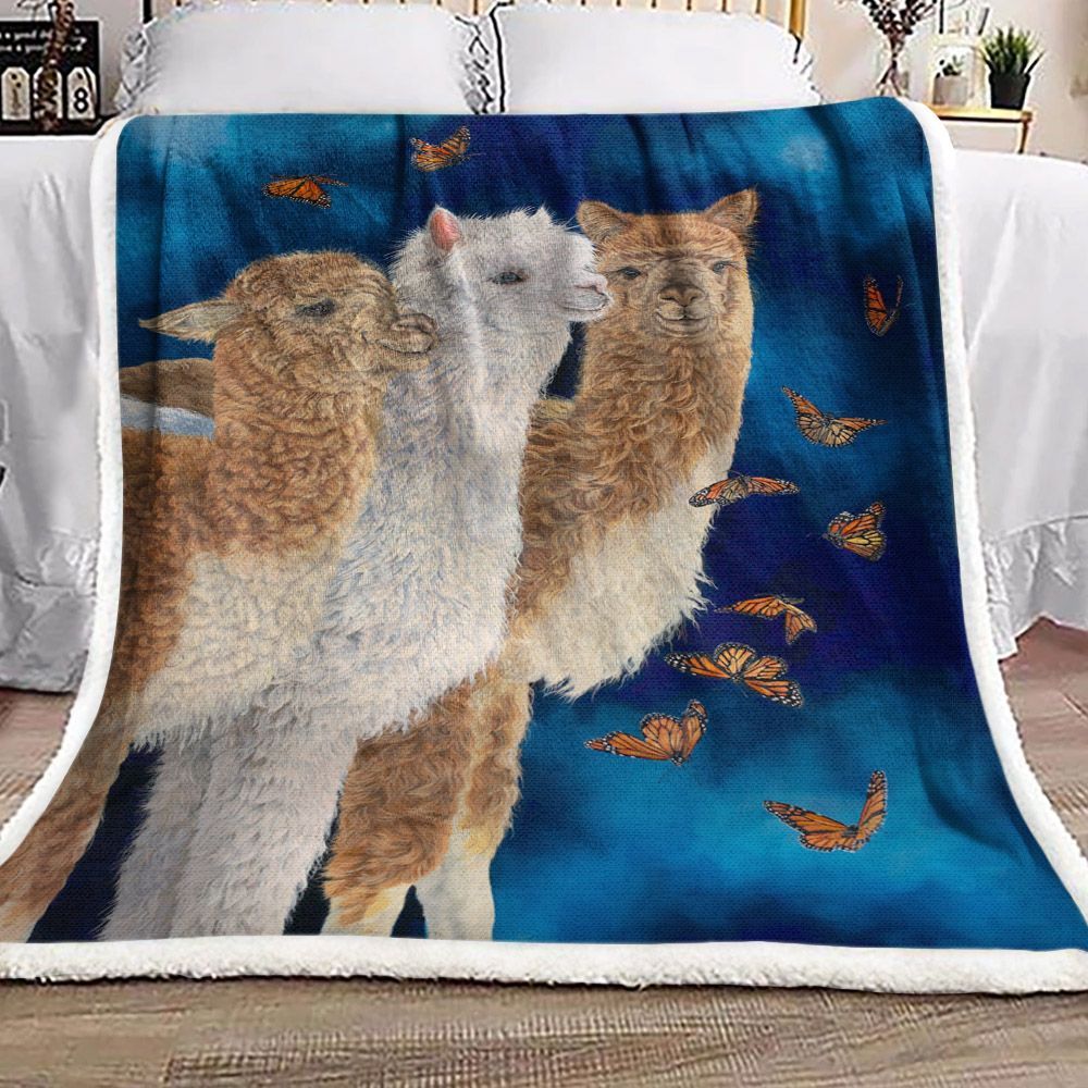 Llamas Sherpa Fleece Blanket
