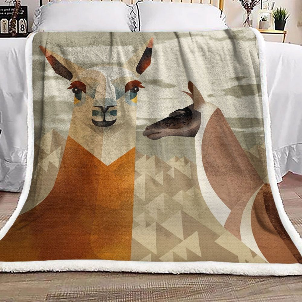 Llamas Sherpa Fleece Blanket
