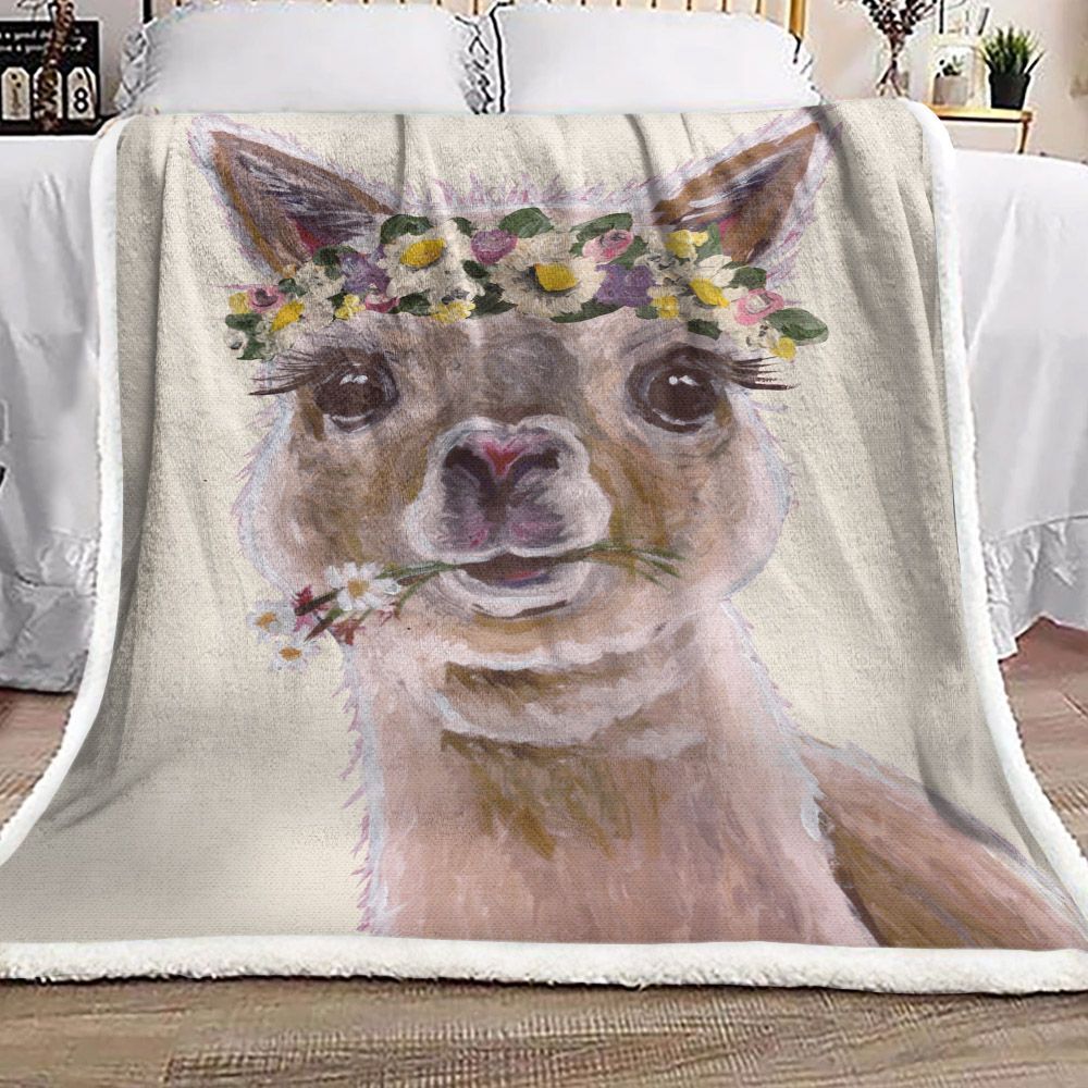 Llamas Sherpa Fleece Blanket