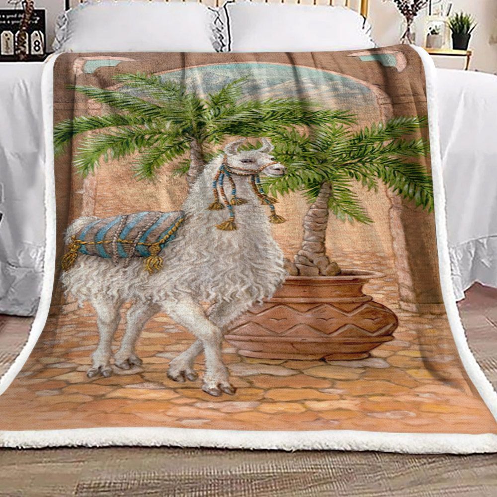 Llamas Sherpa Fleece Blanket