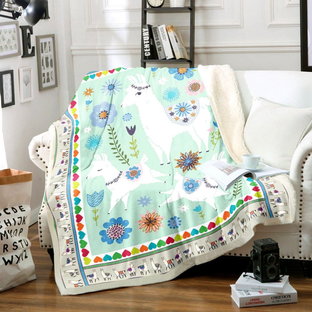 Llamas Sherpa Fleece Blanket