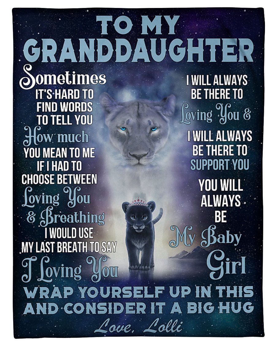 Lolli To Granddaughter Customized Name Lion Always Be There To Love You Fleece Blanket Fleece Blanket
