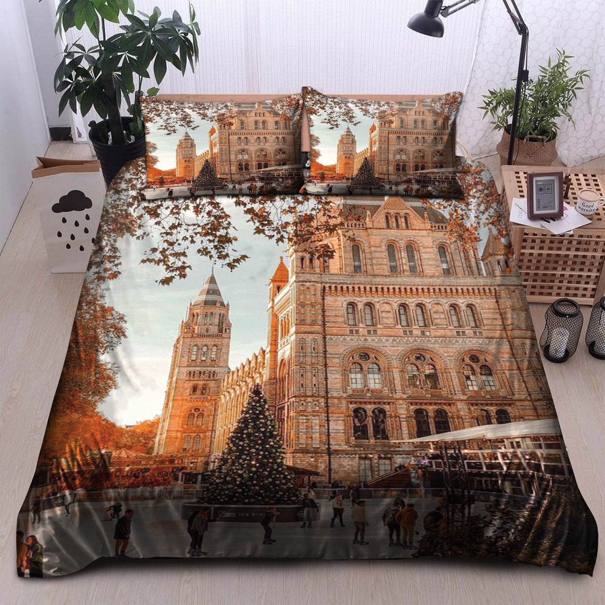 London On Christmas Morning Day Bedding Set
