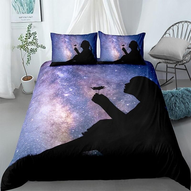Lonely Night Galaxy Bedding Set