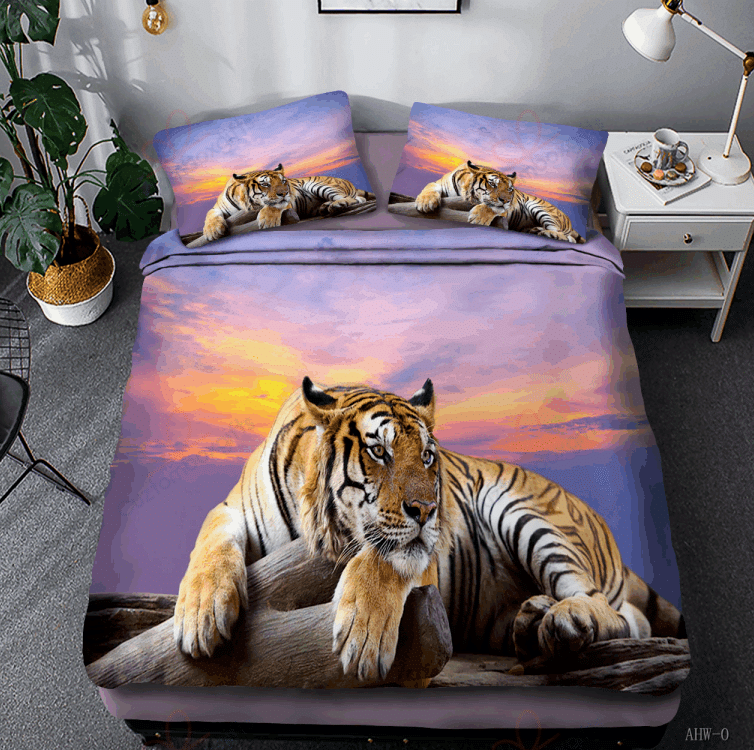 Lonely Tiger Lying Printed Bedding Set