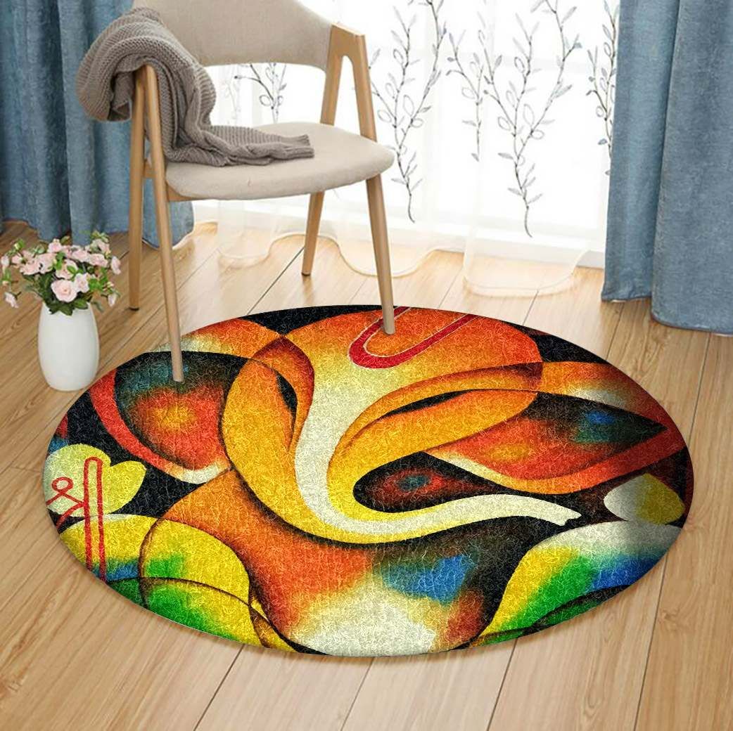 Lord Ganesha Round Carpet