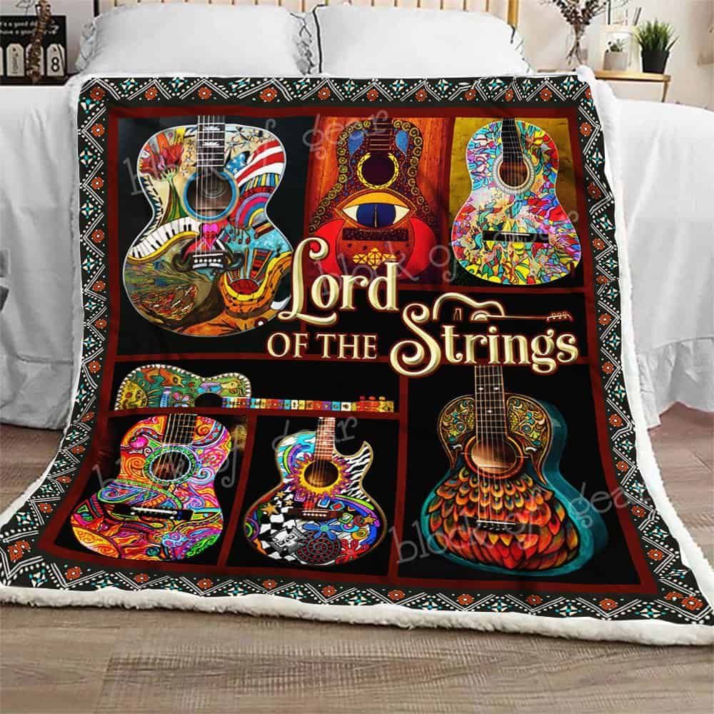 Lord Of The Strings Guitar Sherpa Fleece Blanket