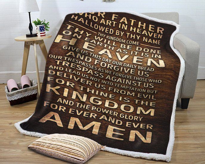 Lord’s Prayer Sherpa Fleece Blanket