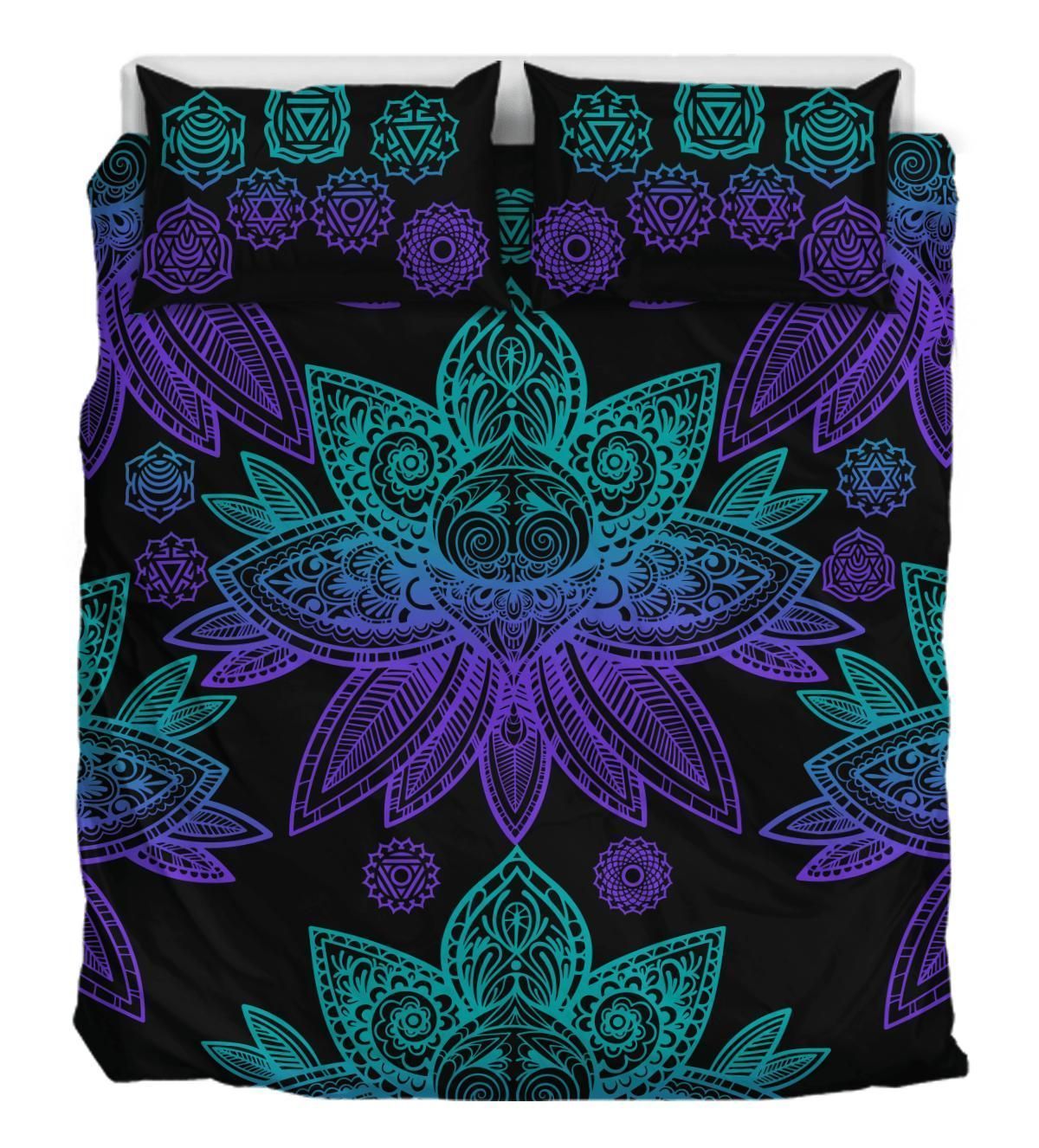 Lotus And Chakras Purple Bedding Set
