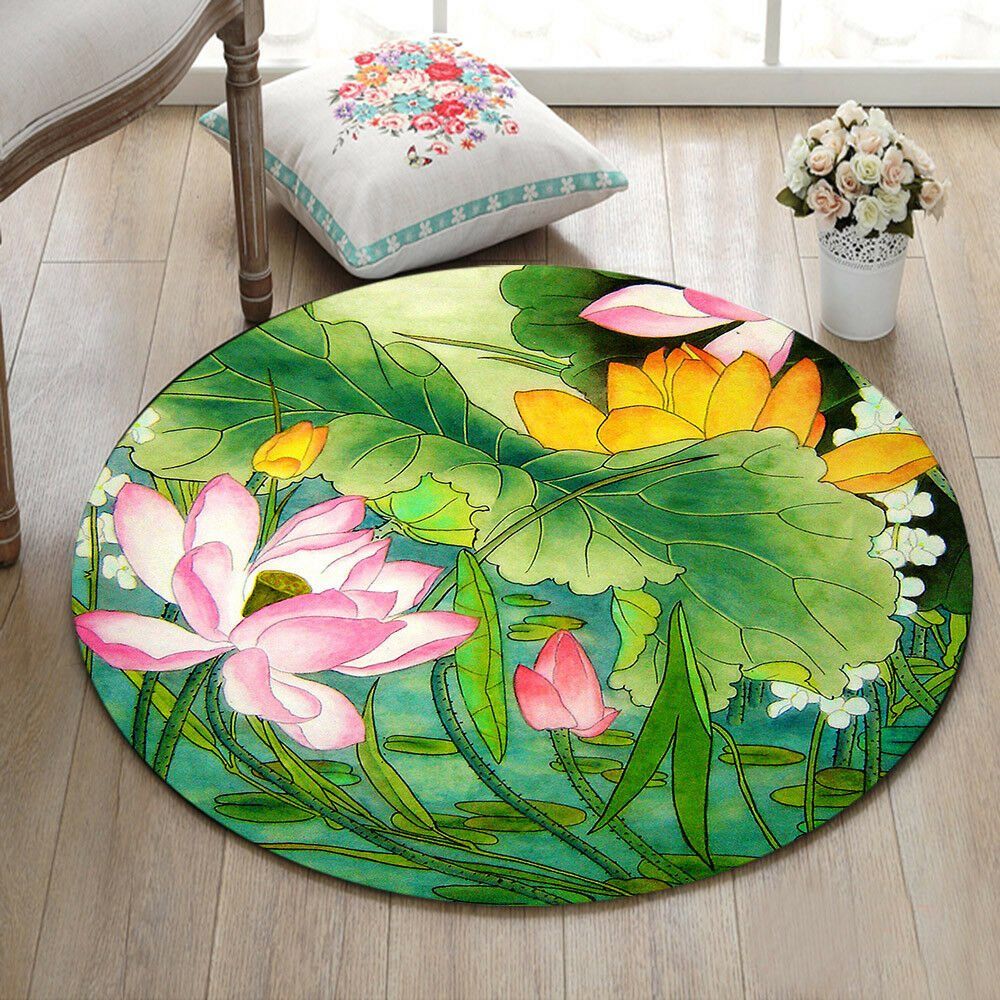 Lotus Flower Round Carpet