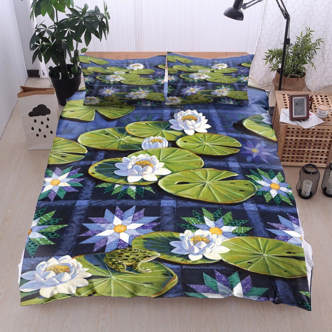 Lotus Frog Dragonfly Bedding Set