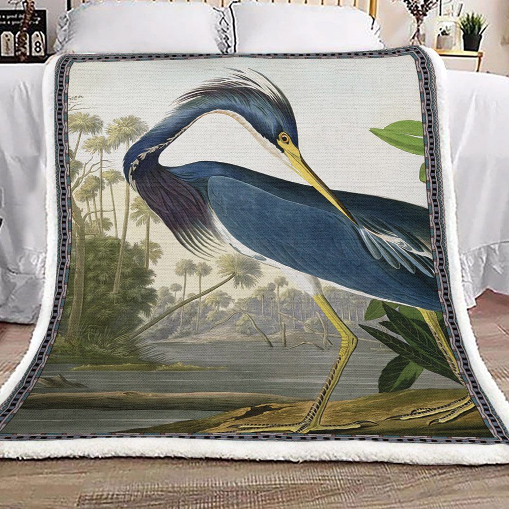 Louisiana Heron Sherpa Fleece Blanket