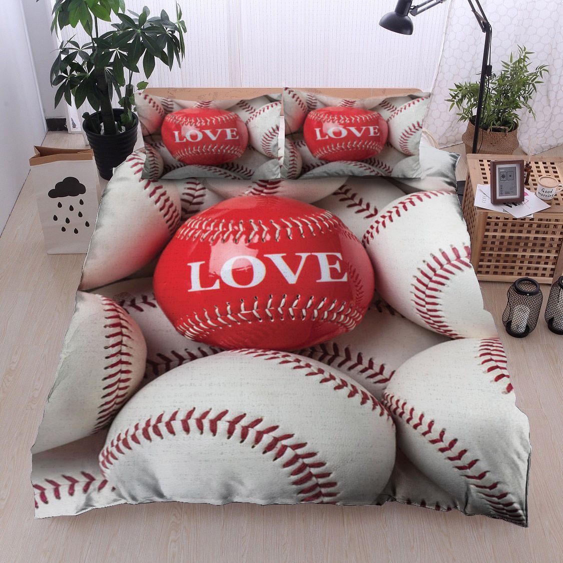 Love Baseball Bedding Set