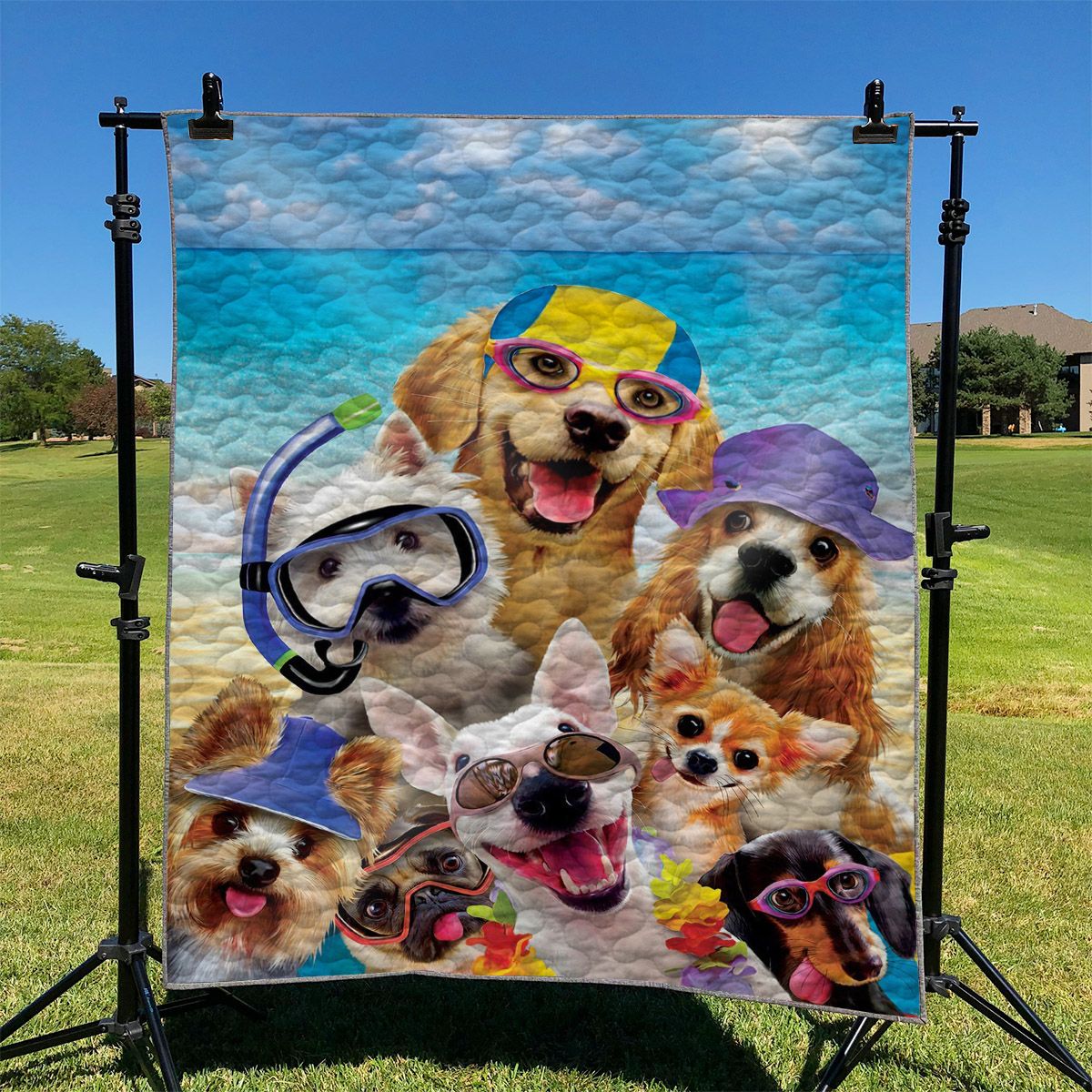 Love Beach Dogs NI1911168DT Quilt Blanket