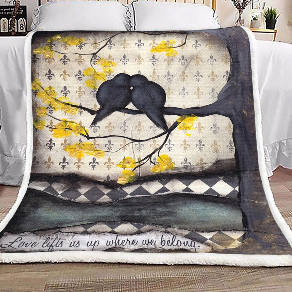 Love Bird Sherpa Fleece Blanket