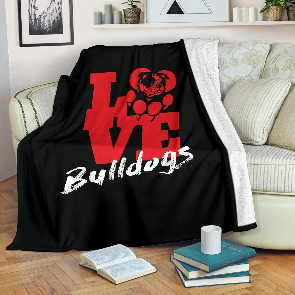 Love Bulldogs Sherpa Fleece Blanket